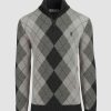 Pringle Wayne 1/4 Zip Argyle Knitwear