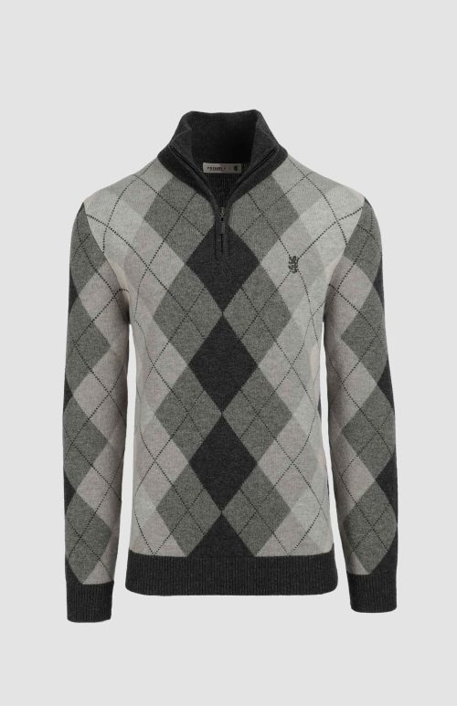 Pringle Wayne 1/4 Zip Argyle Knitwear