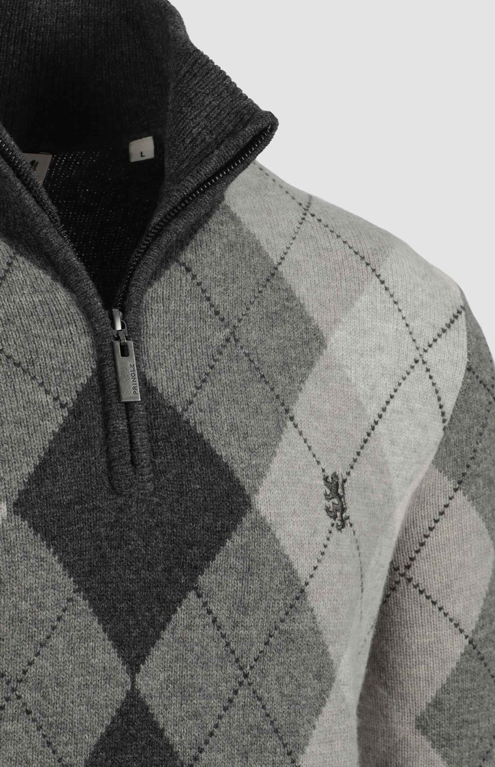 Pringle Wayne 1/4 Zip Argyle Knitwear - Image 4